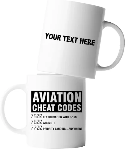 Vista 8 de Panvola Aviation Cheat Codes Pilot Airplane Aerospace Student Coffee Taza de cerámica (11 oz)