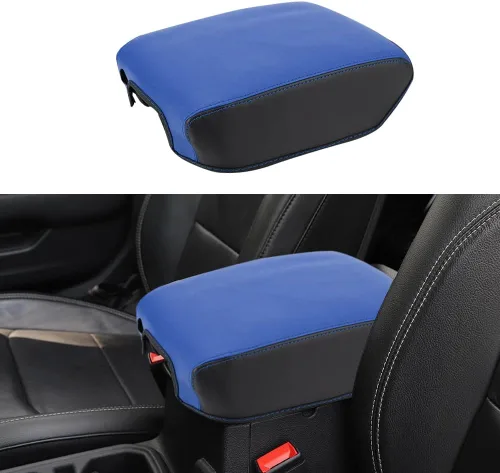 Vista 29 de Funda para el reposabrazos de la consola central, de piel, antiarañazos, de protección, accesorios de decoración interior, para Tesla Model 3 Negro