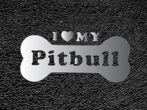 Vista 3 de Calcomanía con texto en inglés "I Love My Pitbull Dog" para SUV, coche, camión, ventanilla (negro)