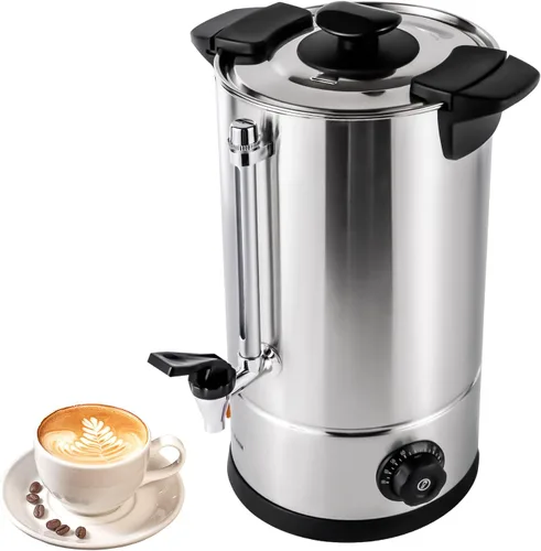Vista 11 de Urna de café, 5.2L/1.37 galones de temperatura de acero inoxidable ajustable cafetera comercial cafetera de percolado con dispensador de bebidas