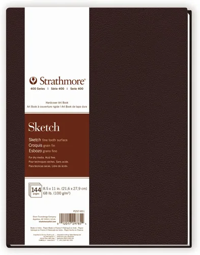 Vista 7 de Strathmore Libro de arte de papel de boceto serie 400, cubierta marrón mate, blanco natural, encuadernado, 60 hojas, 5.5 x 8.5 pulgadas