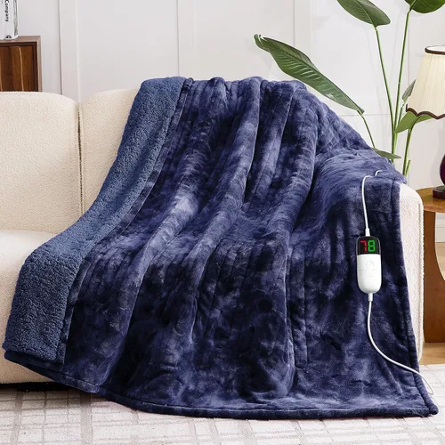 Vista 10 de greenoak Manta eléctrica con calefacción, manta térmica de piel sintética Sherpa para sofá cama, regalos cálidos de invierno para mujeres/ella