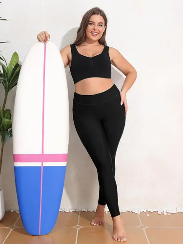 Vista 6 de ATTRACO Pantalones de natación de talle alto - Leggings de natación para mujer