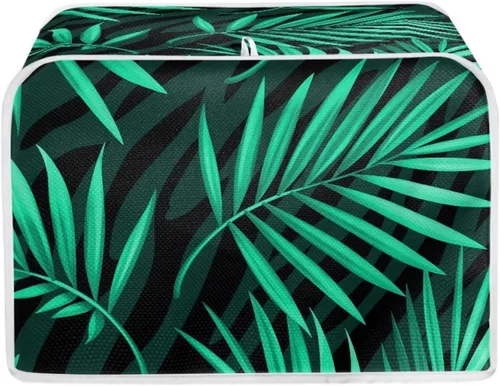 Vista 11 de JEOCODY Fundas para horno tostador para cocina, 2 rebanadas retro con estampado de mármol negro, cubierta antipolvo, lavable e impermeable