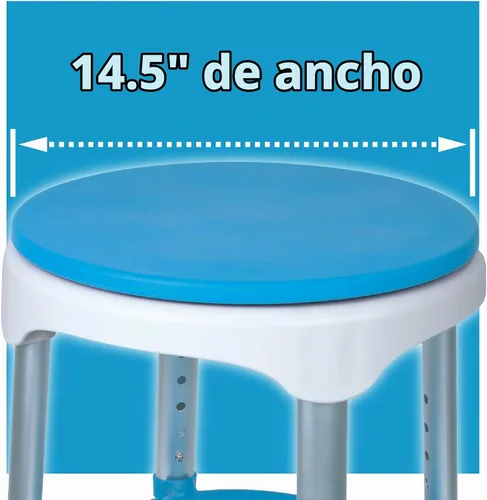 Vista 5 de Carex Taburete de baño y taburete de bañera giratorio fácil – Taburete de ducha, asiento de baño giratorio ajustable y silla de ducha para ancianos