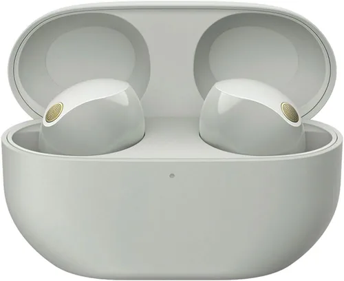 Vista 6 de Sony WF-1000XM5 - Paquete de auriculares verdaderamente inalámbricos con cancelación de ruido (plateado) con funda de silicona (azul), puntas