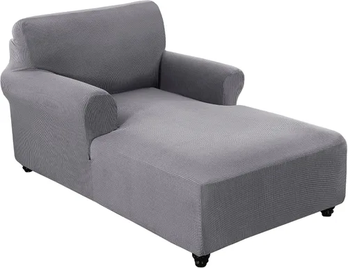 Vista 37 de FantasDecor Funda Elástica para Chaise Lounge Funda de Silla con Patrón de Celosía con Reposabrazos para Sala de Estar Dormitorio Doble Brazo Tela