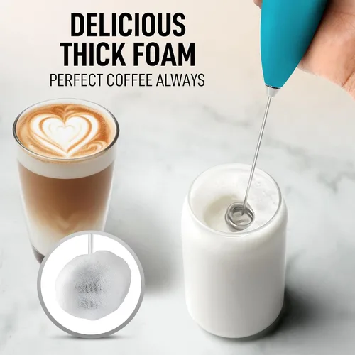 Vista 228 de Zulay Milk Boss Espumador de leche potente manual, hace espuma para latte, batidor para mezclar bebidas, café, miniespumador para capuchino, frappé