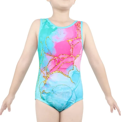 Vista 4 de Leotardos de gimnasia para niñas con pantalones cortos brillantes para bailar ballet