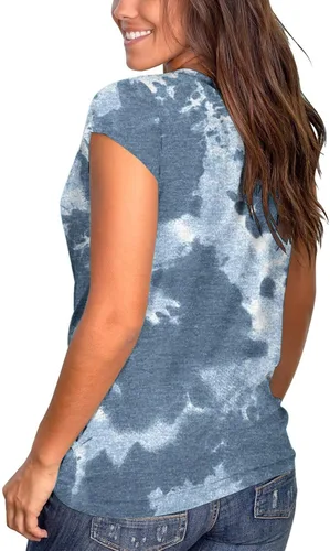 Vista 4 de DASAYO Women's Cap Sleeve T-Shirts Cute Floral Fashion Tops Shirt Loose Fit Going Out Trendy Bohemian Blouses Summer Outfits