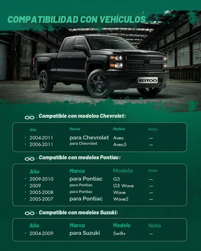Vista 2 de Scitoo - Juego de 8 piezas de suspensión para Chevrolet Aveo Swift Wave G3 2004-2011 Chevrolet Aveo