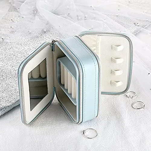 Vista 9 de Organizador de joyas de viaje personalizado, caja de joyería, soporte de anillo para joyas, accesorios de viaje para mujeres, organizador de joyas