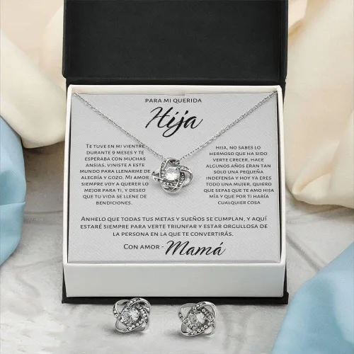 Vista 6 de Set de regalo para hija, collar de madre e hija, juego de regalo para hija, madre e hija, collar Mensaje personalizado de amor para mi hermosa hija