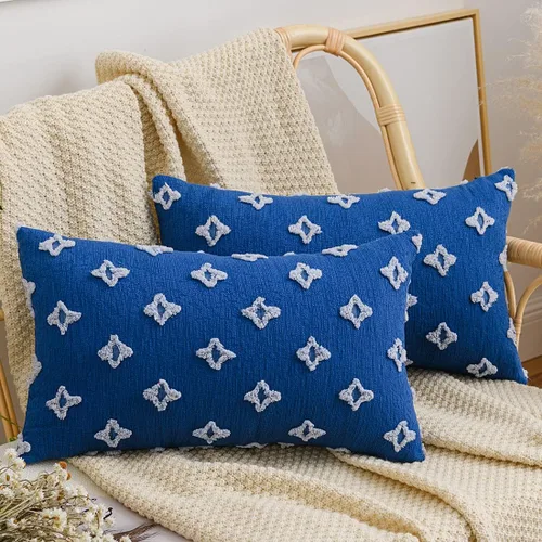 Vista 8 de vctops Juego de 2 fundas de cojín decorativas de algodón estilo bohemio copetudo, súper suaves y cómodas para sofá, cama, automóvil