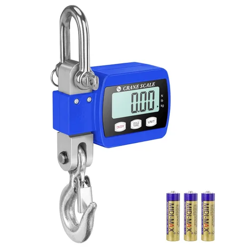 Vista 11 de RoMech 660lb Báscula digital para colgar con estuche de aluminio fundido, mini grúa de mano de 300Kg con ganchos para granja, caza, pesca Azul