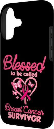 Vista 2 de Blessed Breast Cancer Survivor Awareness Christian Women Case for iPhone 17