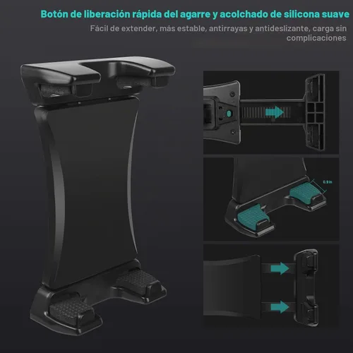 Vista 3 de Xishwon Car Dashboard & Windshield Tablet Mount Holder, 360° Rotation Window Dash Stand for iPad Pro 12.9/11/10.5/9.7/Air/Mini, Galaxy Tab