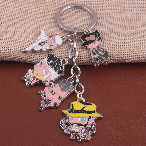 Vista 4 de FunBoat JJBA JoJo - Llavero de flecha Jotaro Joseph Josuke Cosplay Anime Charm Regalos para niños, niñas, adolescentes, mujeres y hombres