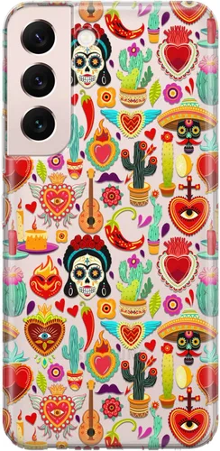 Vista 4 de Funda de teléfono compatible con Samsung Galaxy S25 S24 S23 Ultra S22 Plus S21 FE S20 Note 20 Flexible a prueba de golpes Día de los Muertos