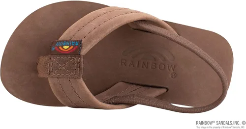 Vista 3 de Rainbow Sandals Sandalias de cuero de una sola capa para niños, Arco iris