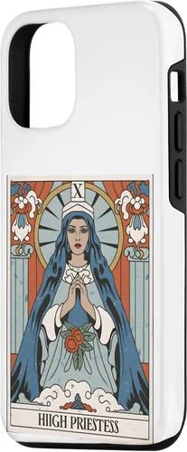Vista 2 de Funda gráfica espiritual mística para iPhone 15 The Highest Priestess Tarot Card