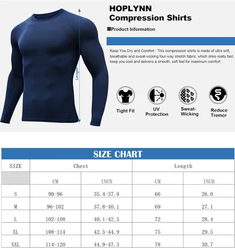 Vista 6 de HOPLYNN Paquete de 45 camisetas de compresión de entrenamiento para hombre, manga largacorta, camiseta atlética para deportes