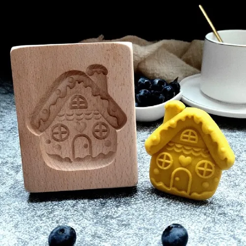 Vista 15 de Molde de Galletas de Madera Tallada con Pájaro - Cortador de Galletas de Jengibre DIY con Prensa de Relieve