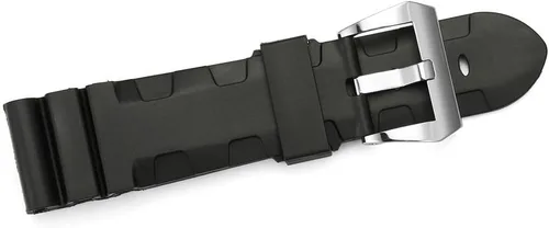 Vista 4 de Compatible con correa de reloj de 0.945 in de goma negra para Alt Panerai.