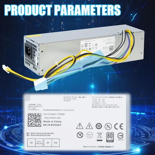 Vista 6 de Reemplazo de la fuente de alimentación L255AS-0 de 255W para Dell Optiplex
