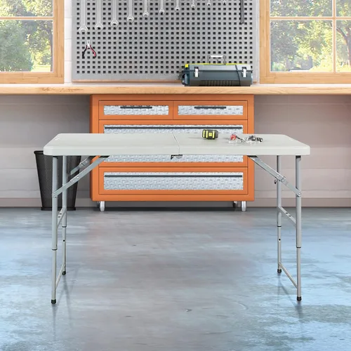 Vista 11 de Mesa cuadrada de resina multiuso Office Star Work Smart 36 x 36 x 29 pulgadas, MetalPlástico/Resina, Blanco