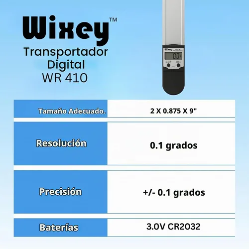Vista 6 de Wixey 8" transportador digital, buscador de ángulo digital magnético