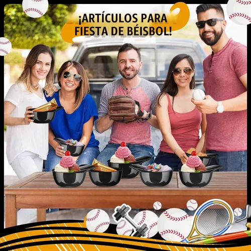 Vista 3 de Baderke Ice Cream - Cuenco para casco de béisbol, color negro, paquete