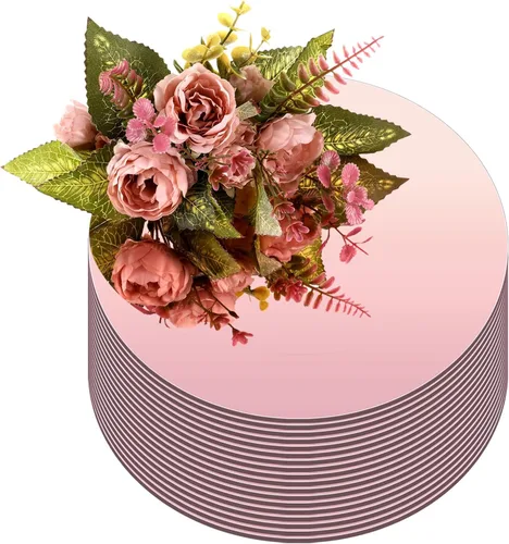 Vista 11 de Thyle 12 Piezas de Espejos Redondos de Acrílico de 10 Pulgadas para Centros de Mesa, Espejos Circulares para Velas, Placas para Pared, Centros