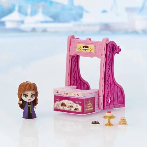 Vista 5 de Disney Frozen Juego de 2 Twirlabouts Series 1 Anna Sled to Shop, incluye muñeca Anna y accesorios, juguete para niños de 3 años en adelante