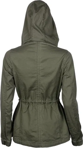 Vista 6 de Auliné Collection Chaqueta con capucha de sarga ligera y estilo militar para mujer