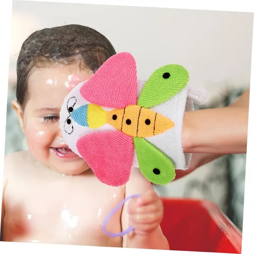 Vista 4 de 4 guantes de baño de dibujos animados, guantes exfoliantes suaves para el cuidado de la piel delicada, adecuados para baño (estilo aleatorio), 4