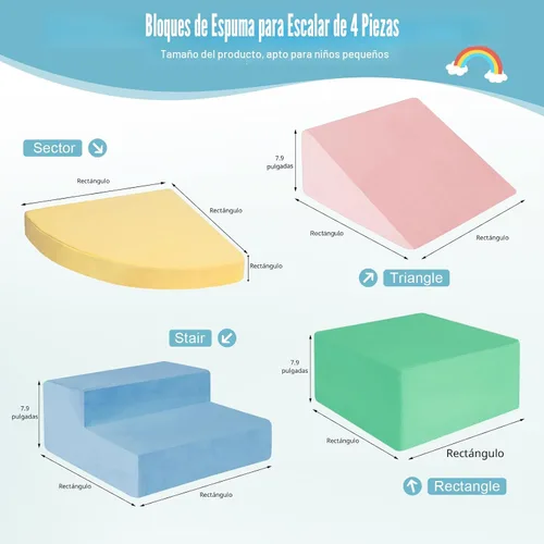Vista 2 de Juguetes de escalada para niños de 1 a 3 años, bloques de espuma para escalar para bebés, set de 4 piezas de juguetes de escalada y gateo