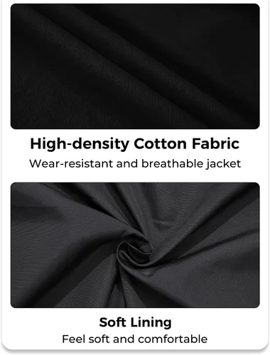 Vista 7 de WenVen Chaqueta militar de algodón de primavera para hombre, abrigo de campo de lona ligera casual