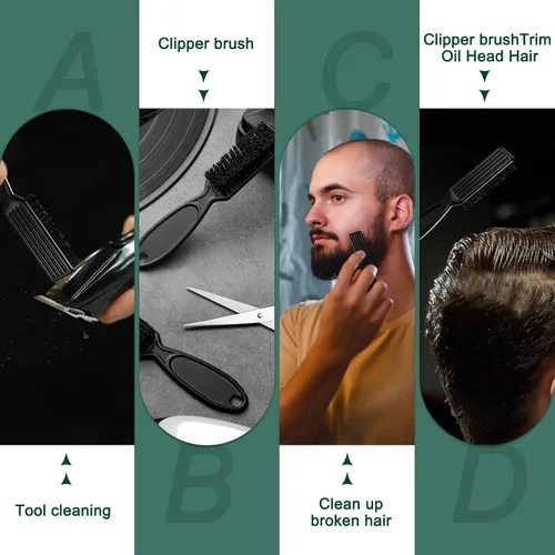 Vista 3 de NICEMOVIC Cepillos de limpieza para peluquería, 20 piezas de cerdas de nailon con mango de plástico, suministros de limpieza multifuncionales