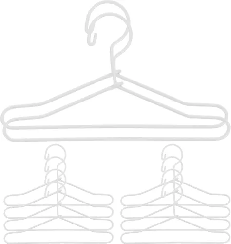 Vista 11 de 10 mini perchas de ropa, perchas pequeñas de metal dorado de 2.5 pulgadas para casa de muñecas, accesorios de armario de muñecas a escala 1:6
