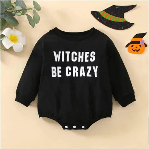 Vista 3 de Twopumpkin Disfraz de bruja de manga larga para bebé niño, disfraz de Halloween