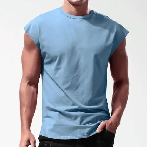 Vista 2 de Aipengry Camisetas sin mangas de verano para hombre, camisetas sin mangas para motocicleta, camisa hawaiana, chaqueta de franela para hombre