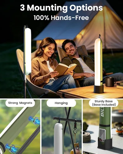 Vista 5 de Luces solares para campamento recargables, 4 modos de iluminación, lámpara inflable impermeable IP66 para senderismo, mochileros, supervivencia