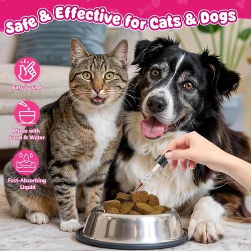 Vista 6 de Gotas de apoyo del tracto urinario para gatos y perros con arándano - Salud de riñones y vejiga - Suplemento natural para el bienestar