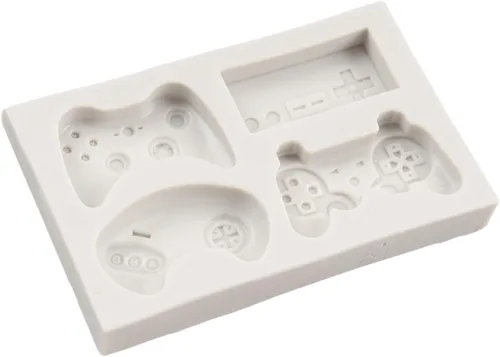 Vista 6 de Controlador de juego Molde de fondant para videojuegos, Gamepad de silicona, chocolate, caramelo, para juego, fiesta, decoración de pasteles