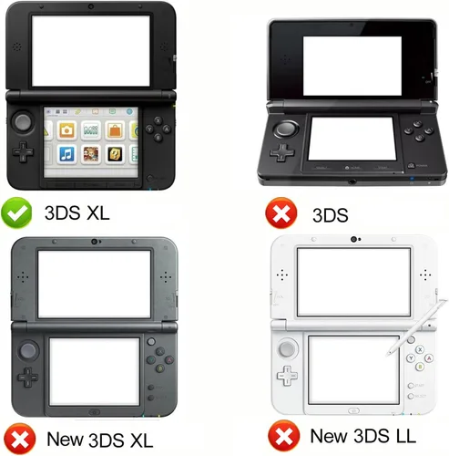 Vista 2 de Funda protectora transparente para 3DS XL – Carcasa rígida de policarbonato transparente con doble protector de pantalla – No compatible