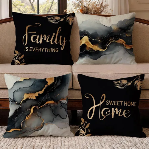 Vista 27 de OBSEDE - Fundas para cojín de mármol negro y dorado abstracto, 18 × 18 pulgadas, juego de 4, fundas para cojines de sofá, cama, salón, decoración