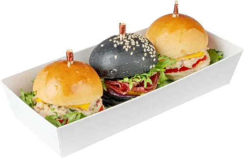 Vista 35 de Restaurantware Matsuri Vision - Bandejas de sushi de 4.7 x 2.5 x 1.4 pulgadas, 100 cajas de embalaje de sushi a prueba de grasa, tapas que se venden