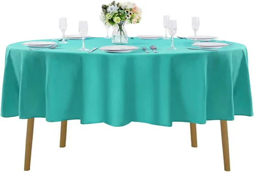 Vista 45 de Mantel rectangular de tela de poliéster lavable de 60 x 120 pulgadas, para decoración de bodas, fiestas, comedores, banquetes