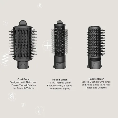 Vista 7 de Conair The Curl Collective Kit de Peinado 3 en 1, 3 Accesorios de Cepillo Intercambiables para Crear tu Peinado Perfecto